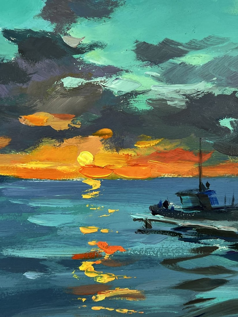 Oil painting Sunset on the Pier Yuriy Suprunchuk - 7