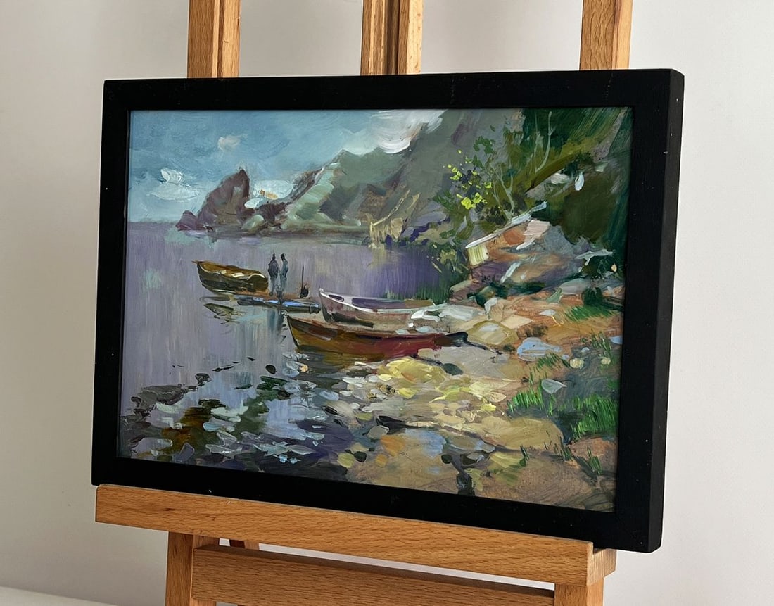 Oil painting Boats on the seashore Yuriy Suprunchuk - 2