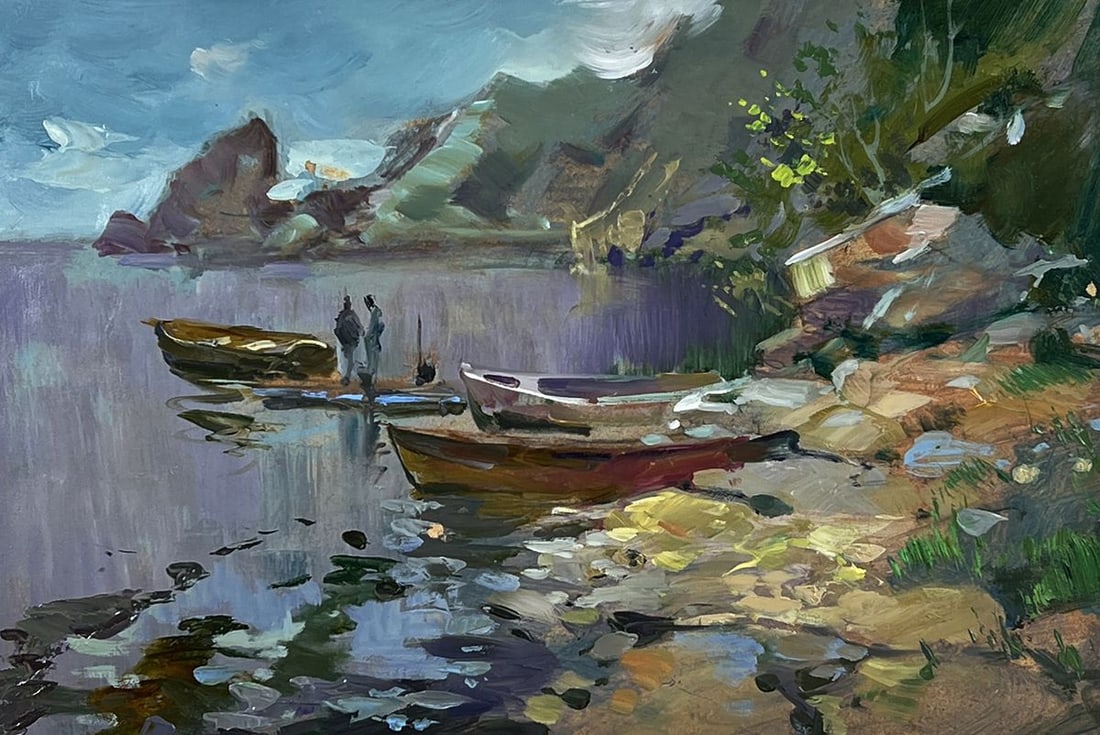 Oil painting Boats on the seashore Yuriy Suprunchuk - 3