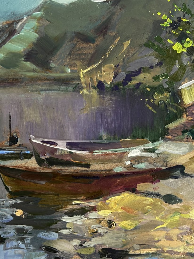 Oil painting Boats on the seashore Yuriy Suprunchuk - 4