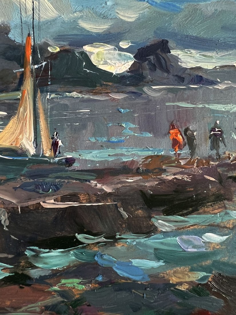 Oil painting A sailboat near the seashore Yuriy Suprunchuk - 10