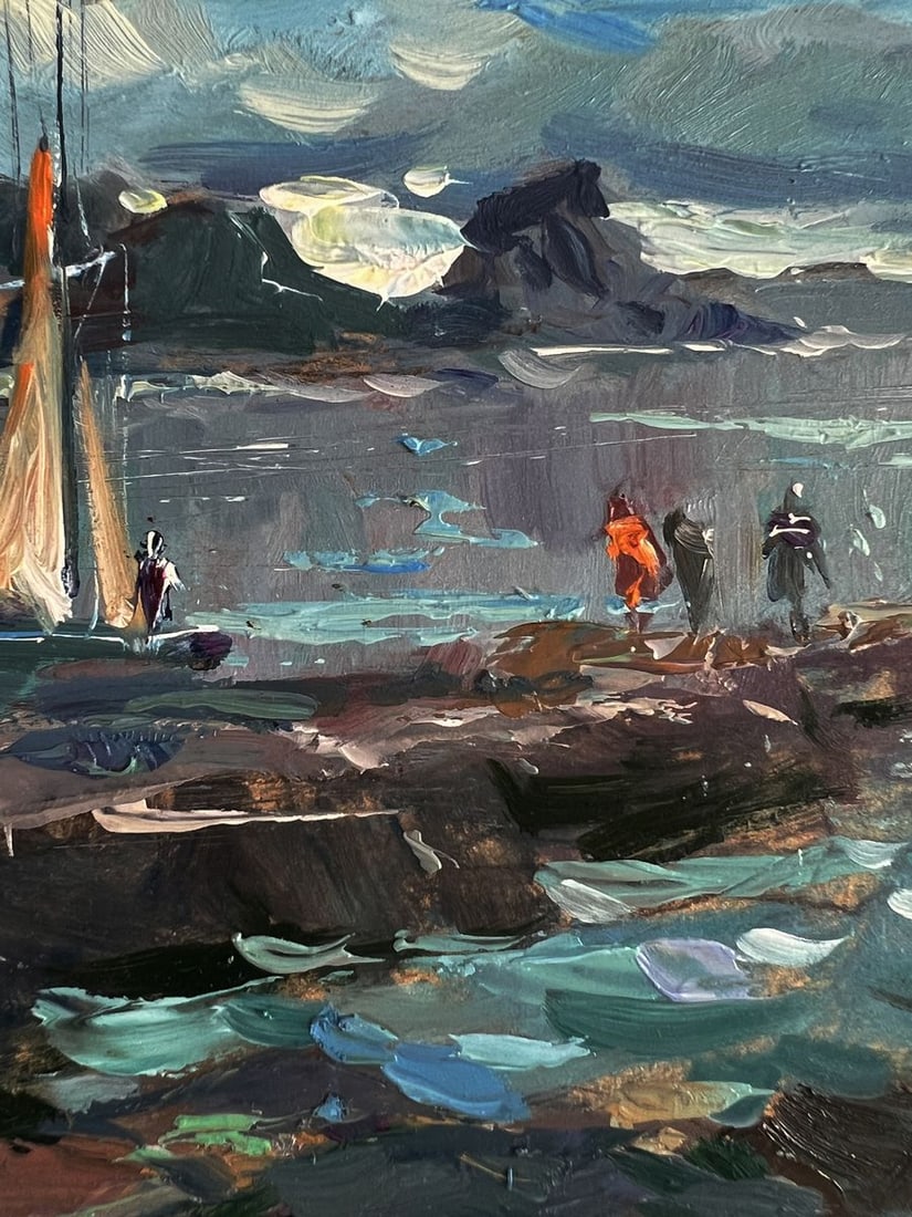 Oil painting A sailboat near the seashore Yuriy Suprunchuk - 4