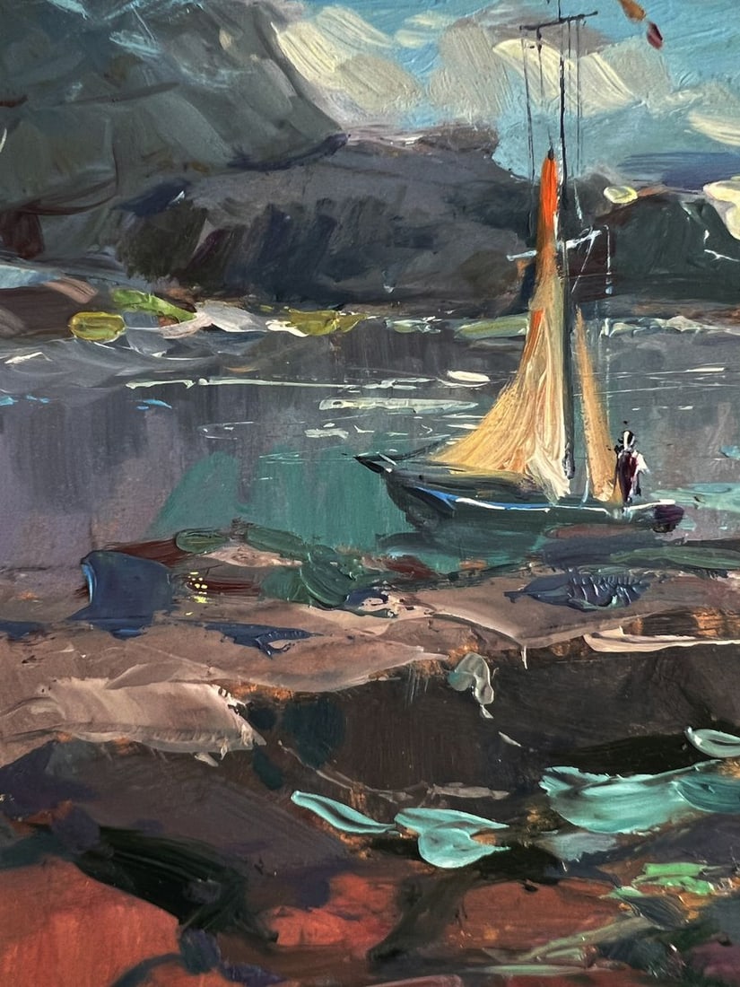 Oil painting A sailboat near the seashore Yuriy Suprunchuk - 8
