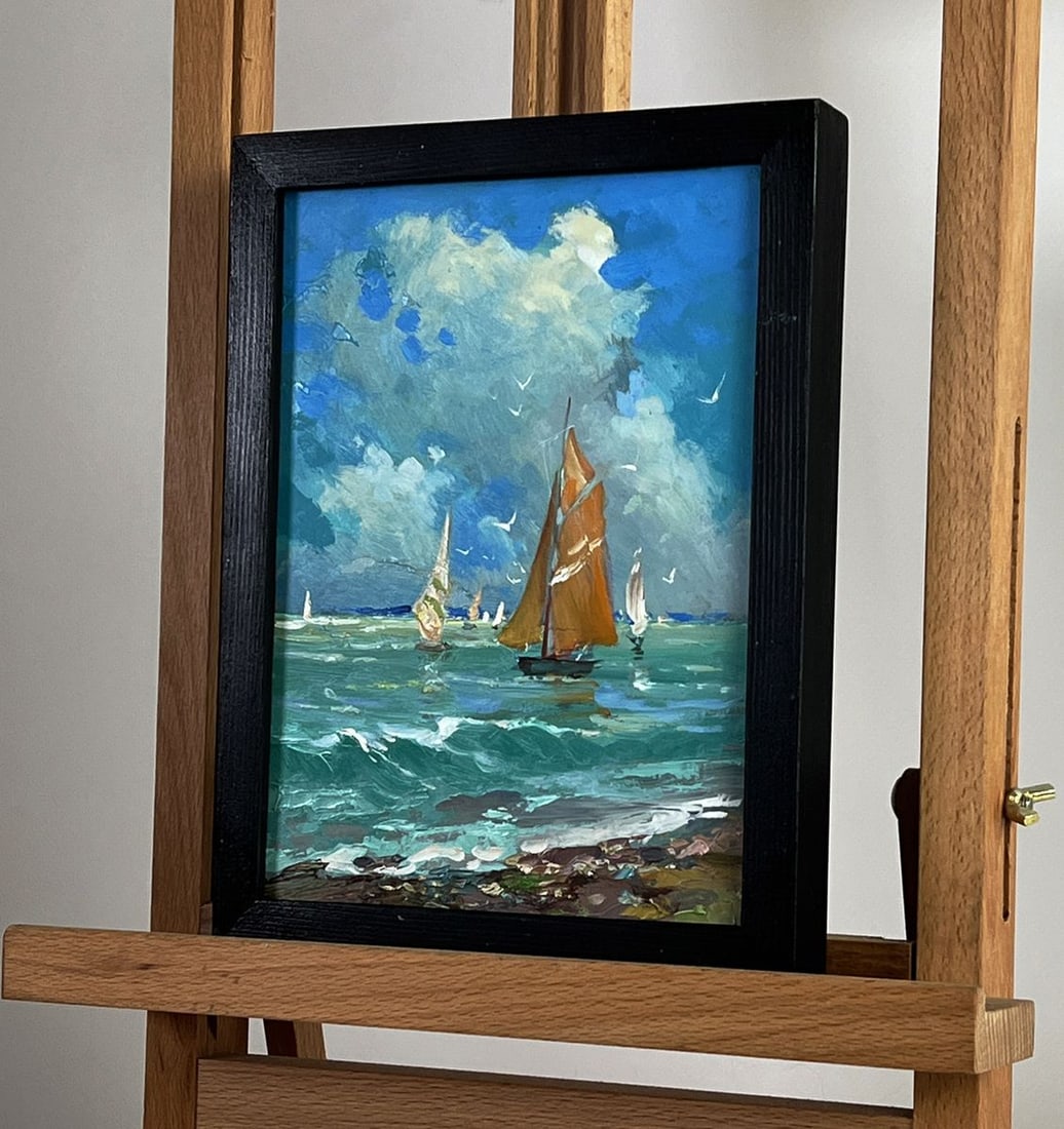 Oil painting Sailboats at sea Yuriy Suprunchuk - 2