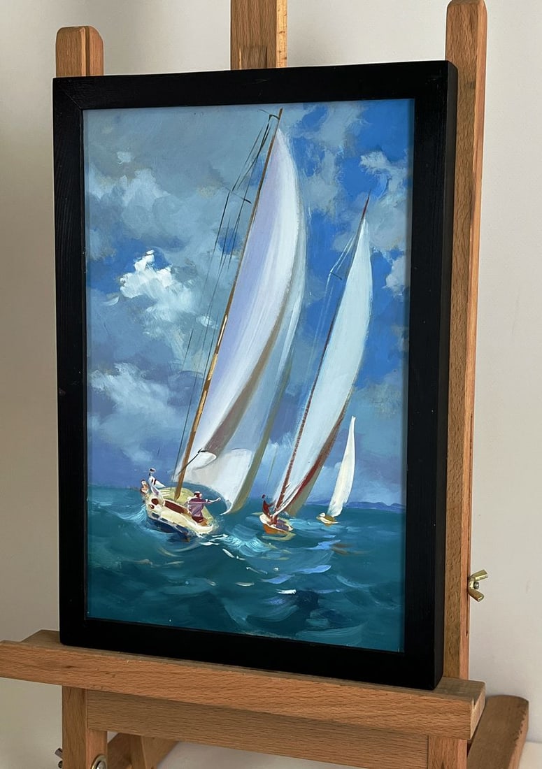 Oil painting Sailboats at sea Yuriy Suprunchuk - 2