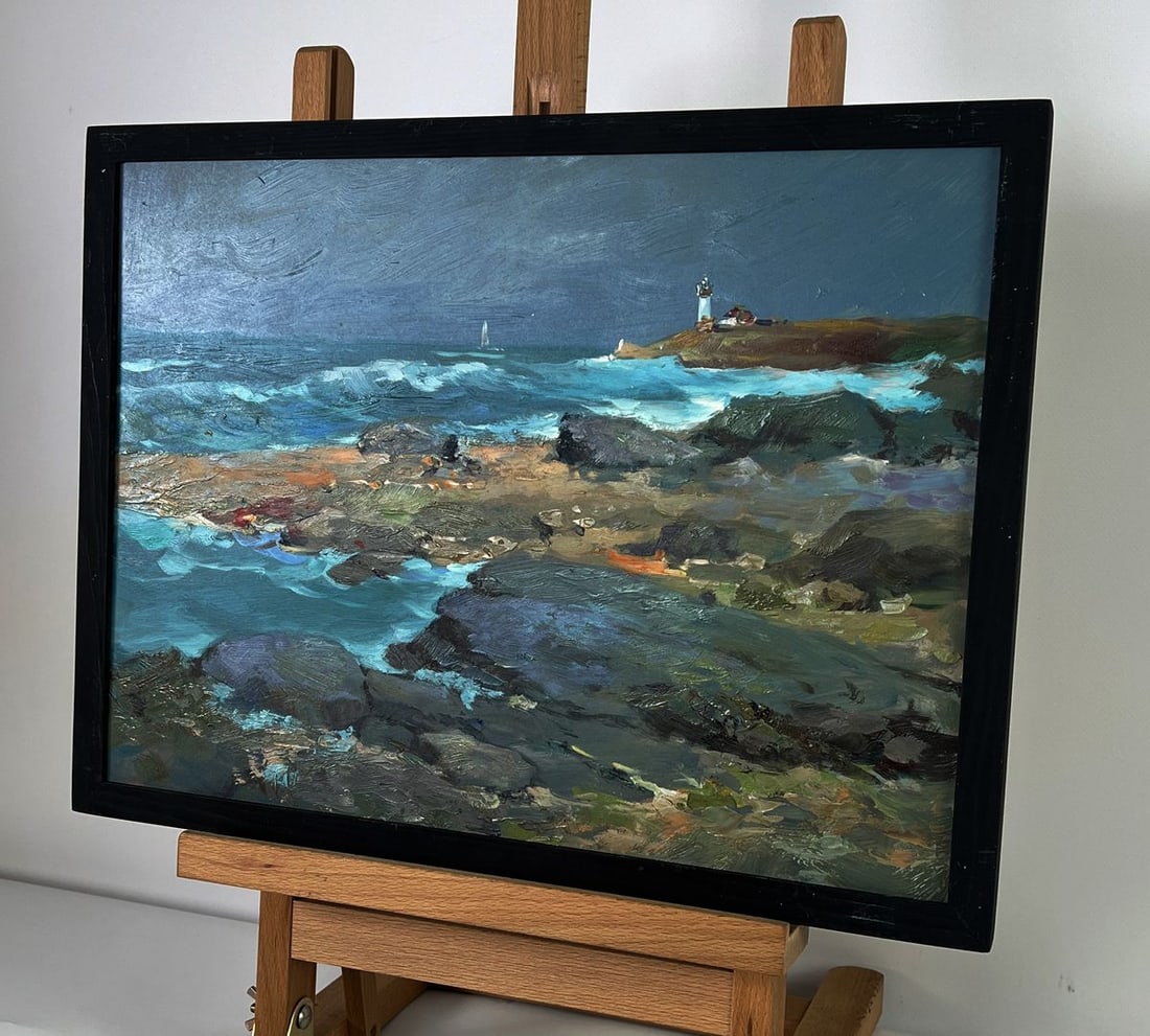 Oil painting Sea cloudy coast Yuriy Suprunchuk - 2