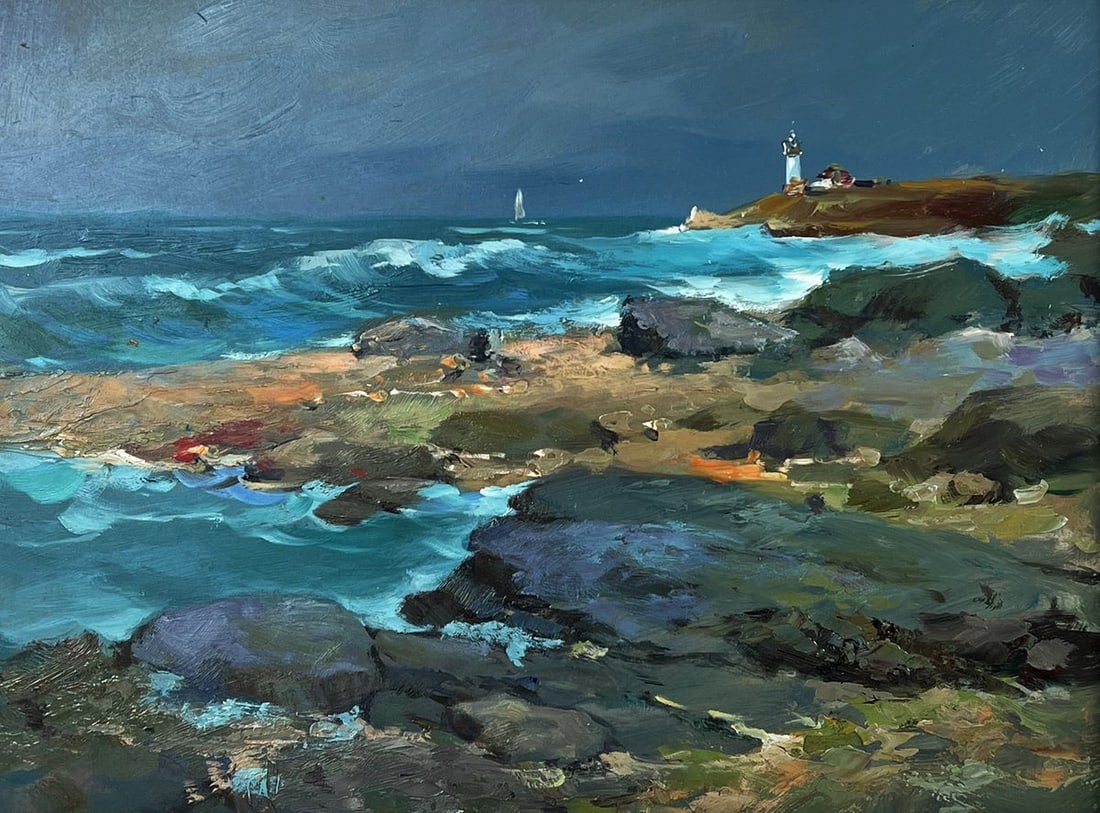 Oil painting Sea cloudy coast Yuriy Suprunchuk - 3