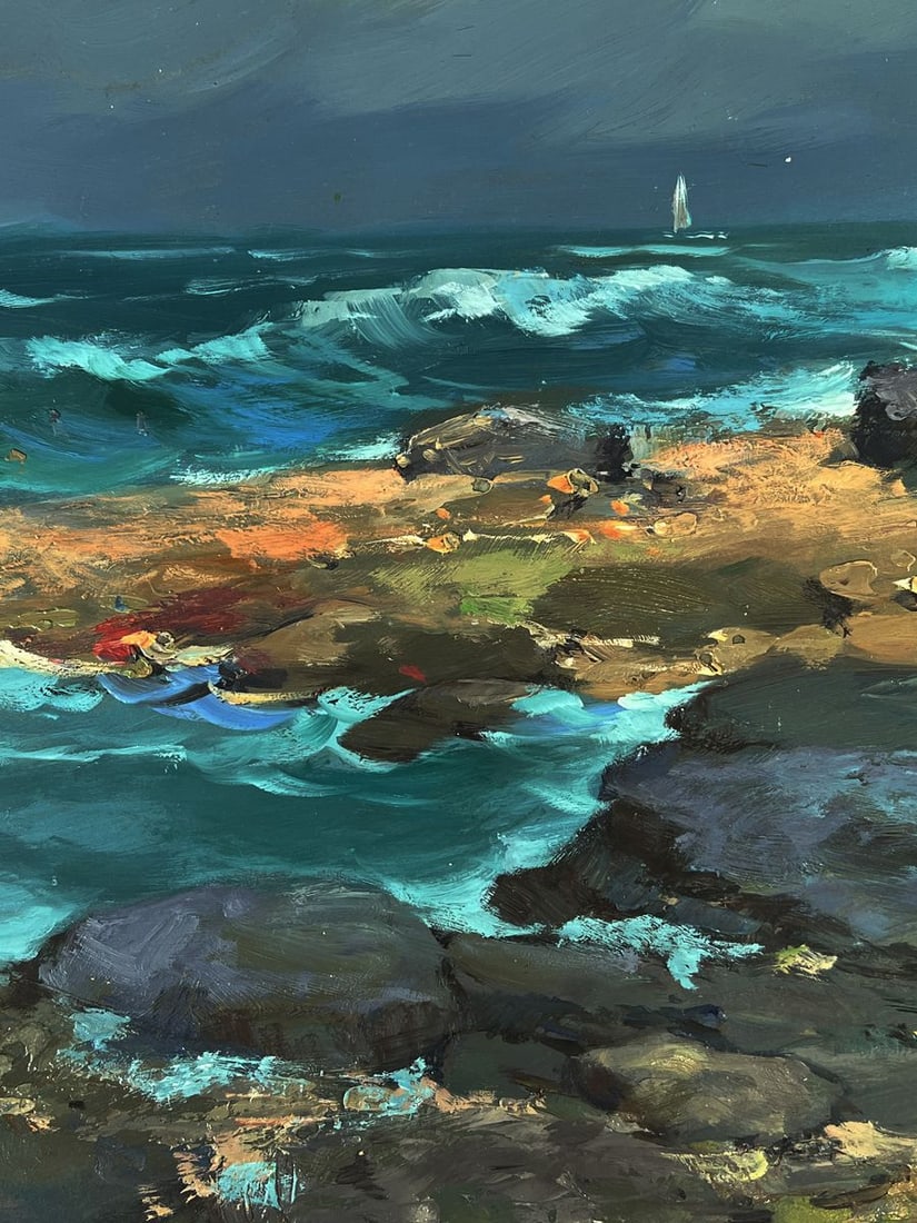 Oil painting Sea cloudy coast Yuriy Suprunchuk - 5
