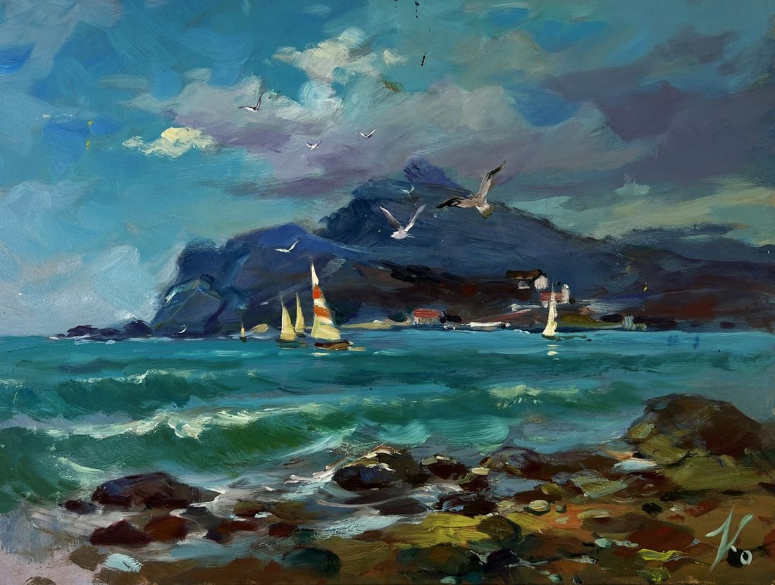 Oil painting Seagulls over the waves Yuriy Suprunchuk - 3