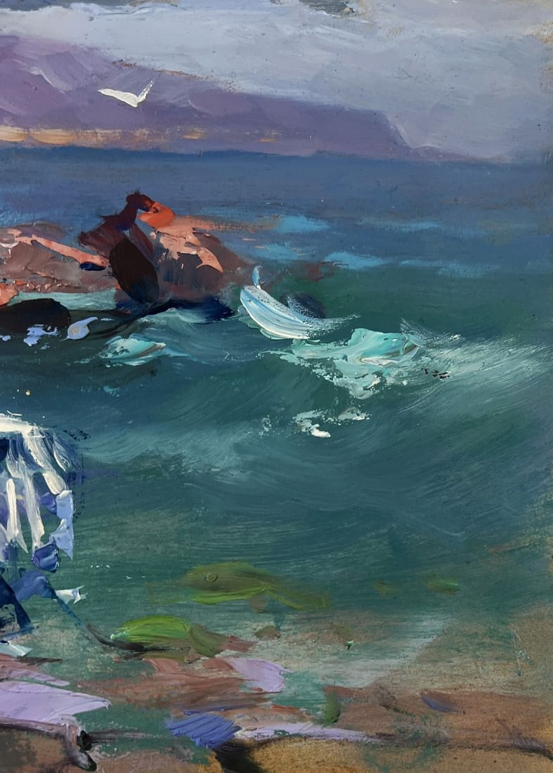 Oil painting Fishermen pull their nets into the sea Yuriy Suprunchuk - 9