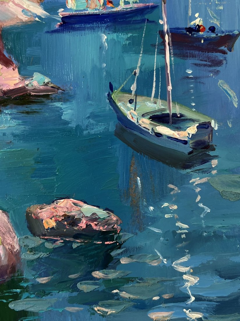 Oil painting Boats on the rocky shore Yuriy Suprunchuk - 6