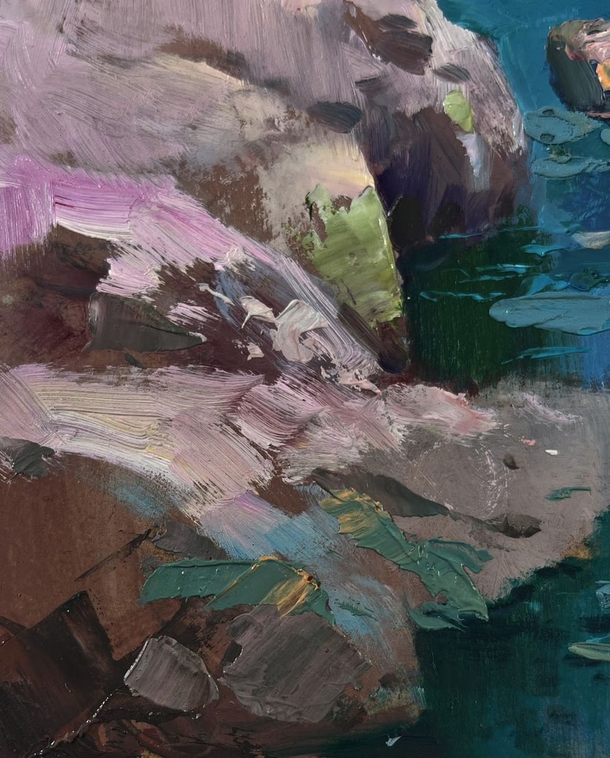 Oil painting Boats on the rocky shore Yuriy Suprunchuk - 7