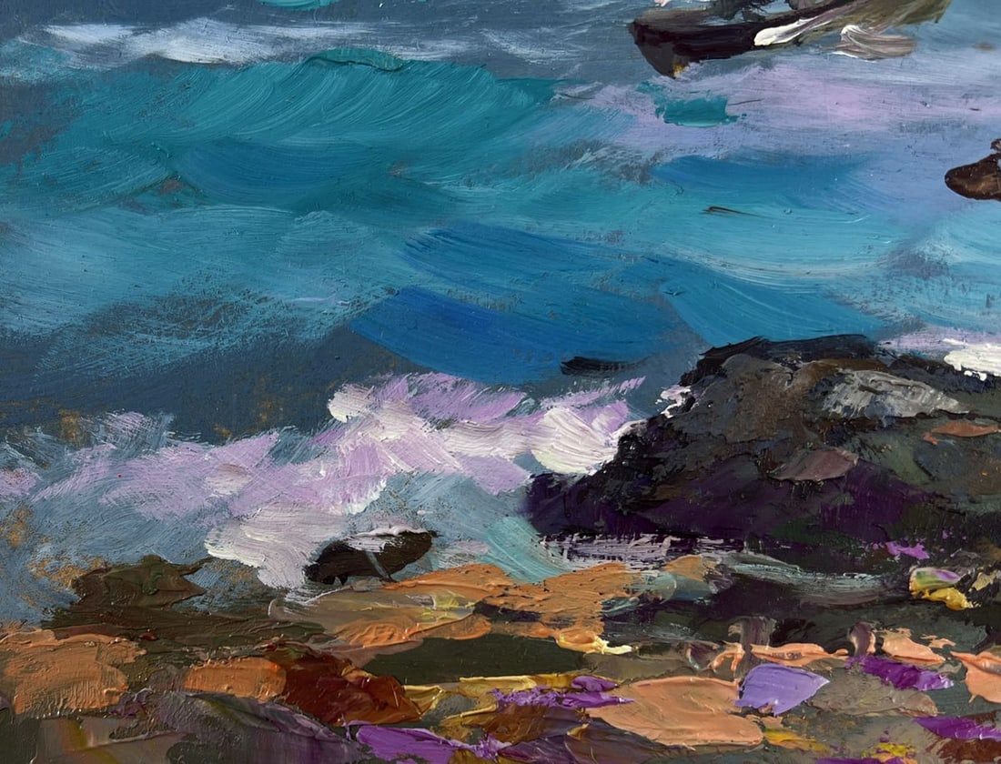 Oil painting Boats raised white sails to the sky Yuriy Suprunchuk - 6