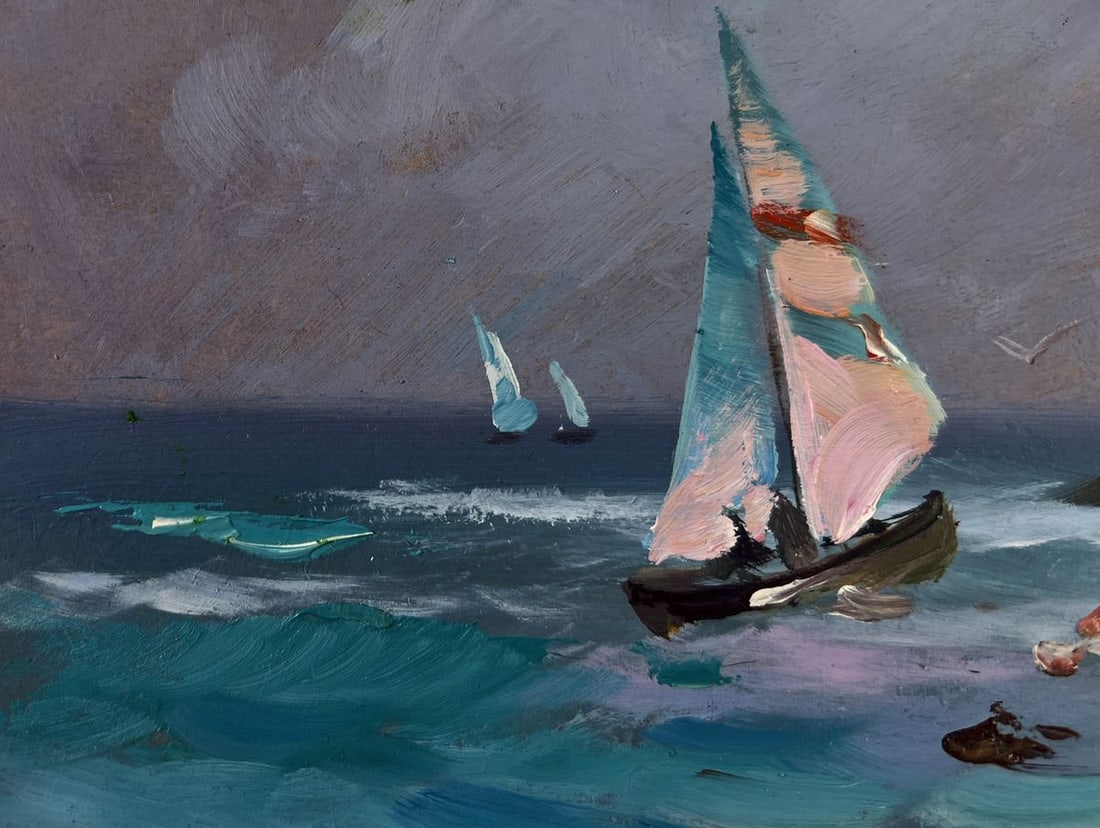 Oil painting Boats raised white sails to the sky Yuriy Suprunchuk - 7