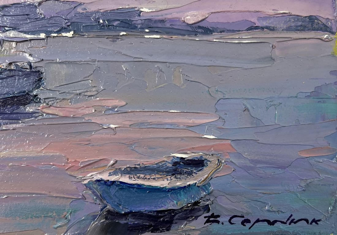 Oil painting Yacht in the colors of the evening sky Boris Serdyuk - 5