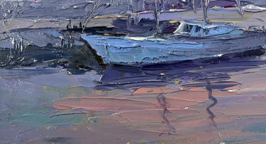 Oil painting Yacht in the colors of the evening sky Boris Serdyuk - 6