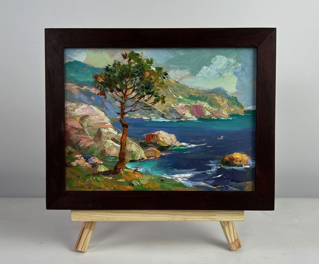 Oil painting The leaves sway in the wind Yuriy Suprunchuk: Title: Oil painting The leaves sway in the wind Yuriy Suprunchuk Description: AAA4973The oil painting on cardboard titled "The Leaves Sway in the Wind" captures a moment of natural poetry along a