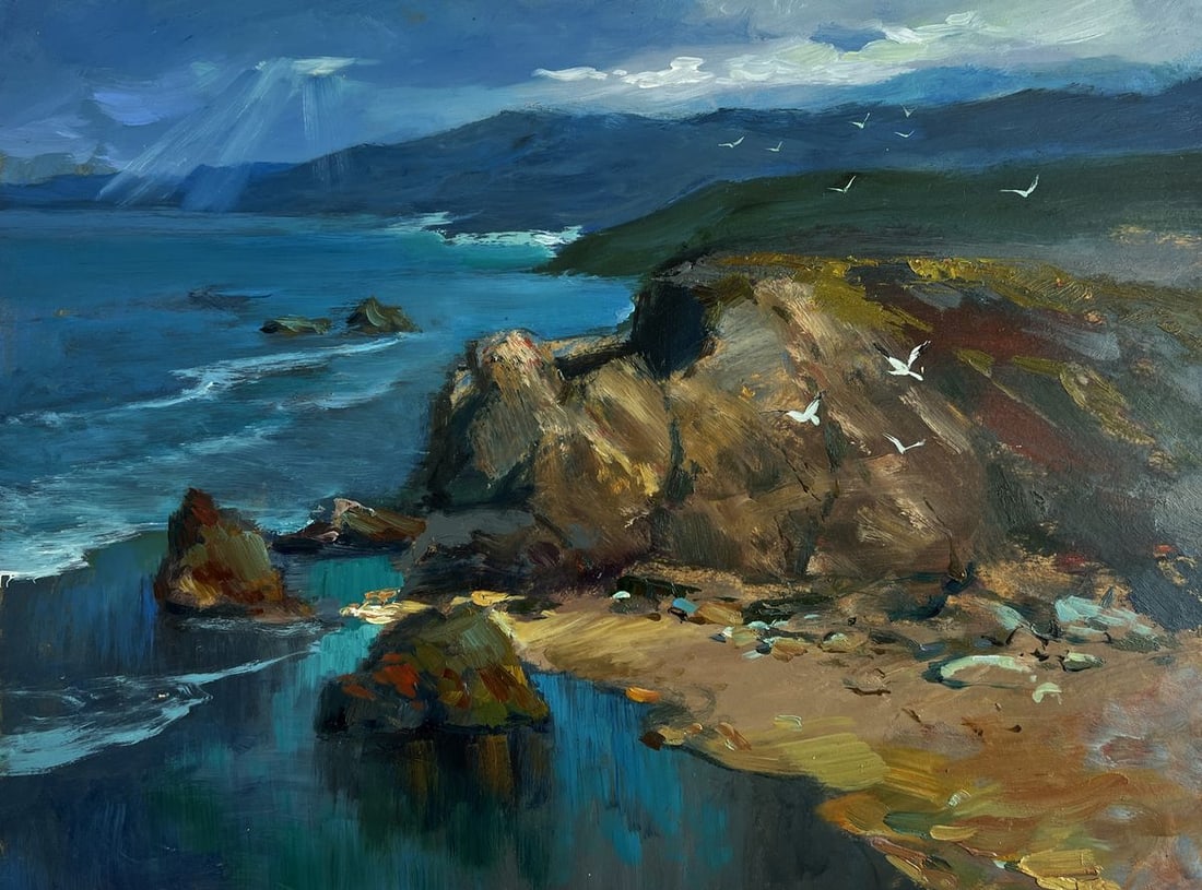 Oil painting Sunlight through the clouds Yuriy Suprunchuk - 3