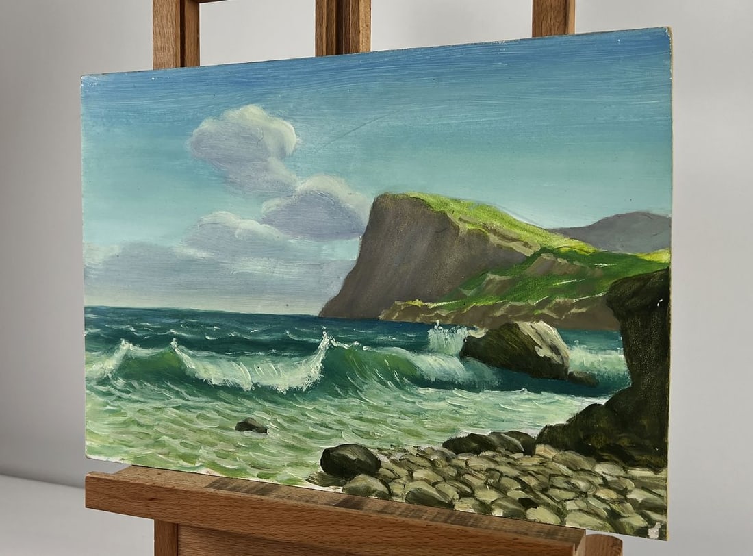 Oil painting Sea waves on the shore Mykhailo Burdylo - 2