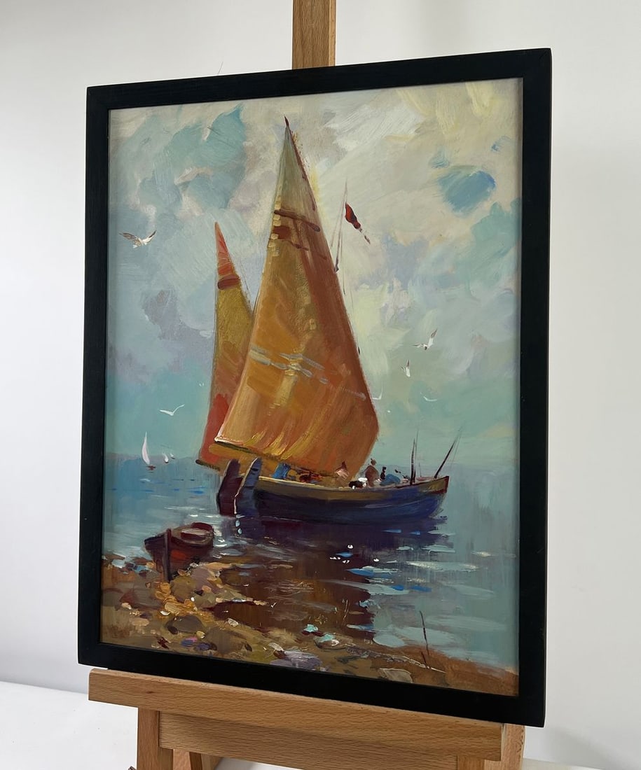 Oil painting Lonely boat in the waves Yuriy Suprunchuk - 2