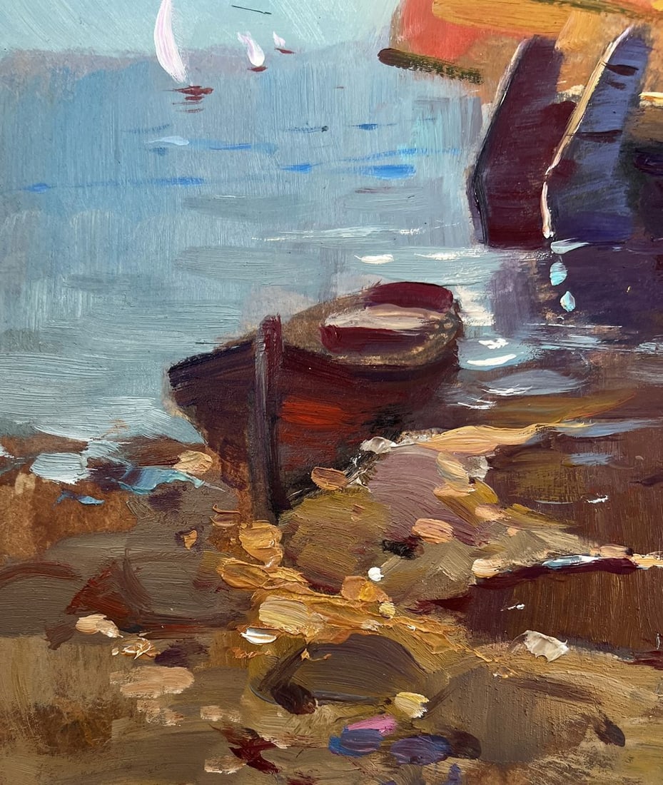 Oil painting Lonely boat in the waves Yuriy Suprunchuk - 7