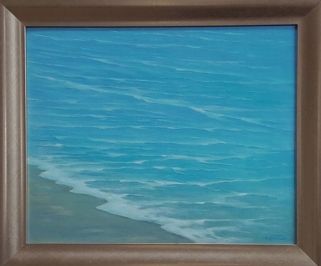 Oil painting Beach with sea waves Vasily Korkishko: Title: Oil painting Beach with sea waves Vasily Korkishko Description: Kork 147*** ABOUT THIS PAINTING **** TITLE: "Beach with sea waves" * ARTISTS: Vasily Korkishko* SIZE: 40x50 cm/'15.74x19.68