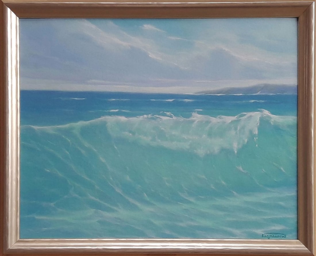 Oil painting A calm sea under the gaze of heaven Vasily Korkishko: Title: Oil painting A calm sea under the gaze of heaven Vasily Korkishko Description: Kork 150*** ABOUT THIS PAINTING **** TITLE: "A calm sea under the gaze of heaven" * ARTISTS: Vasily Korkishko*