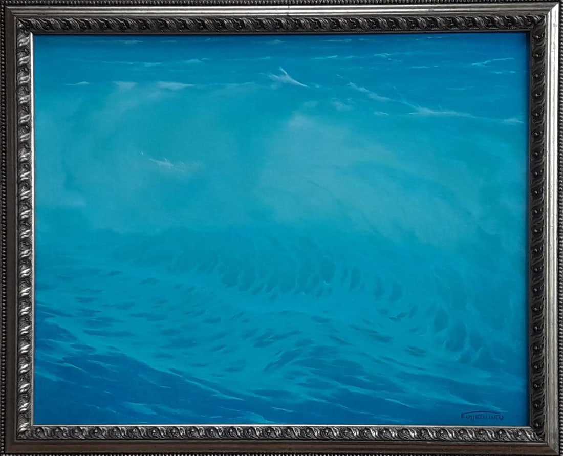 Oil painting Breathing waves in the rays of dawn Vasily Korkishko: Title: Oil painting Breathing waves in the rays of dawn Vasily Korkishko Description: Kork 152*** ABOUT THIS PAINTING **** TITLE: "Breathing waves in the rays of dawn" * ARTISTS: Vasily Korkishko*