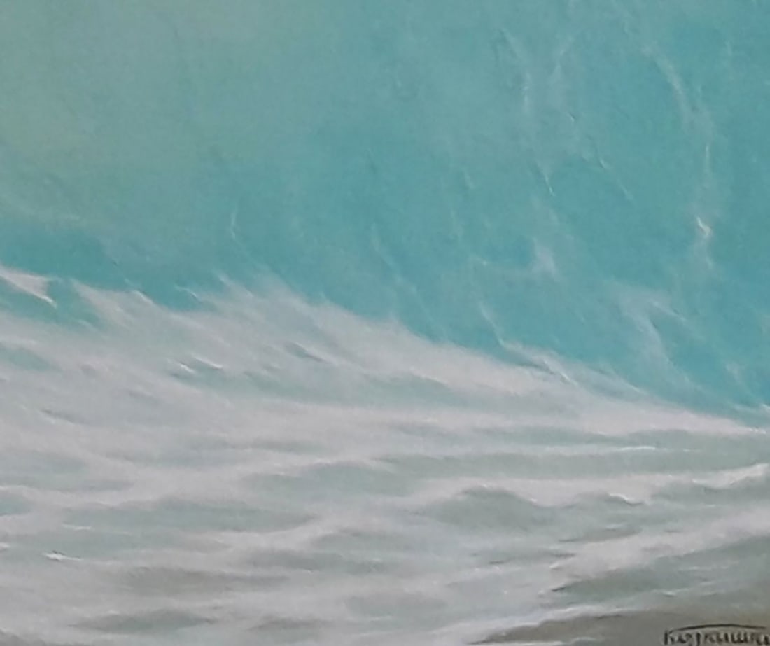 Oil painting Sea line above sky level Vasily Korkishko - 2
