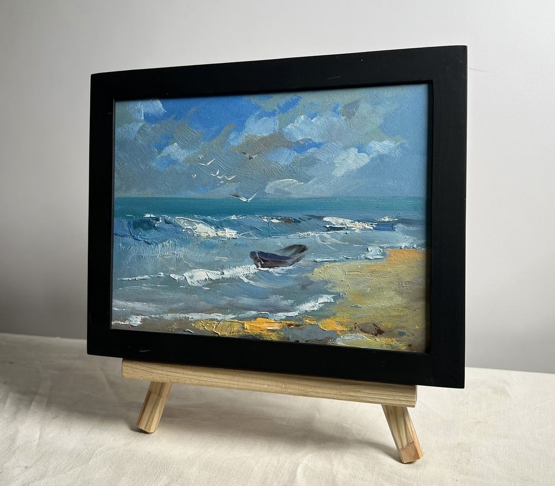 Oil painting Seagulls on the seashore Yuriy Suprunchuk - 2