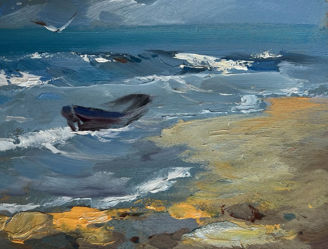 Oil painting Seagulls on the seashore Yuriy Suprunchuk - 4