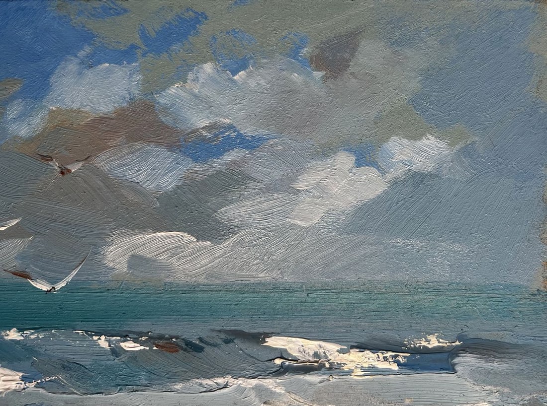 Oil painting Seagulls on the seashore Yuriy Suprunchuk - 5