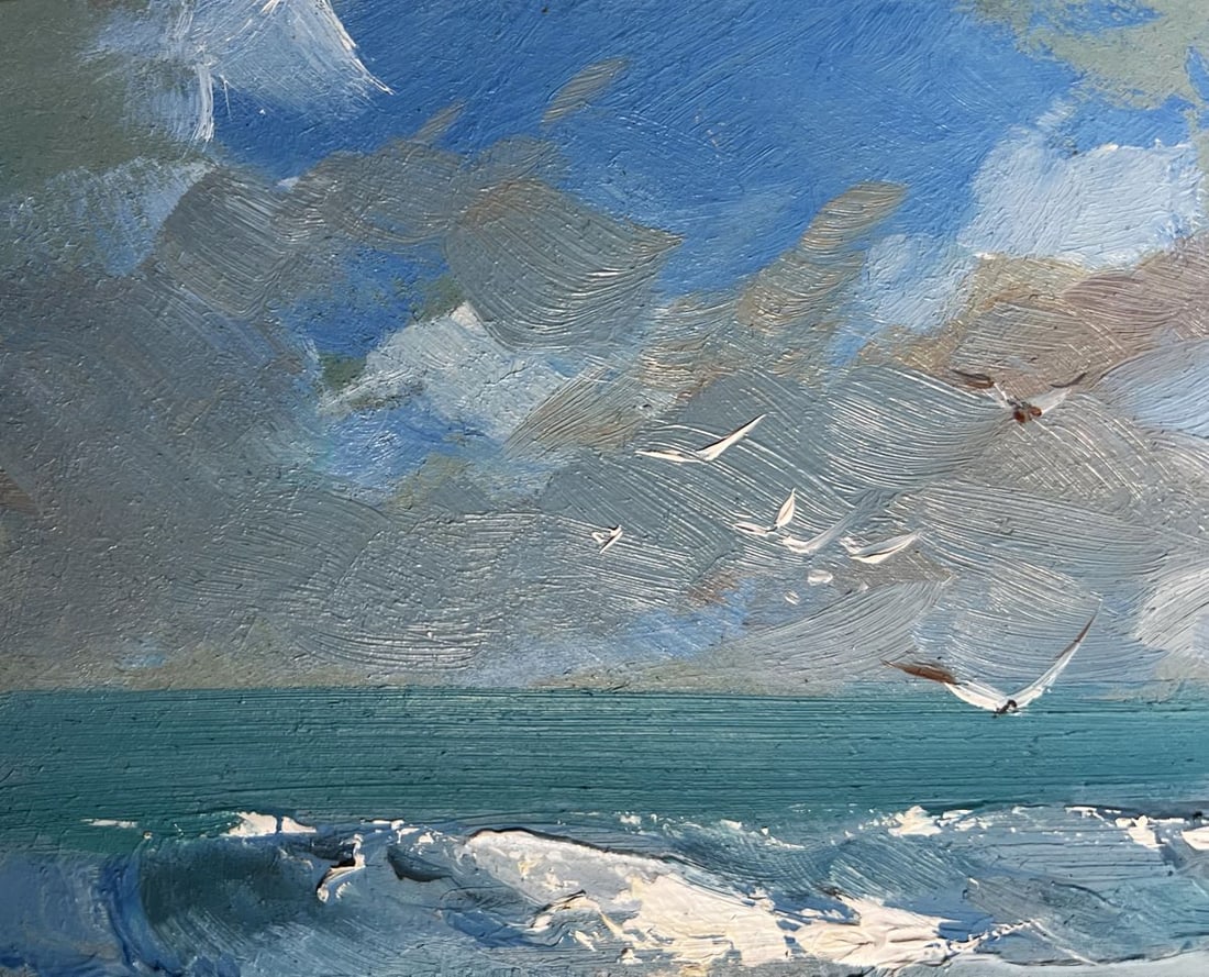 Oil painting Seagulls on the seashore Yuriy Suprunchuk - 6