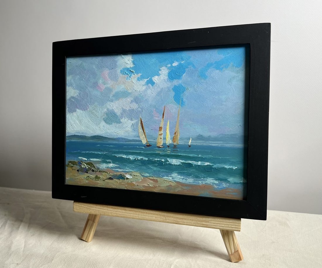Oil painting Sailboats at sea Yuriy Suprunchuk - 2