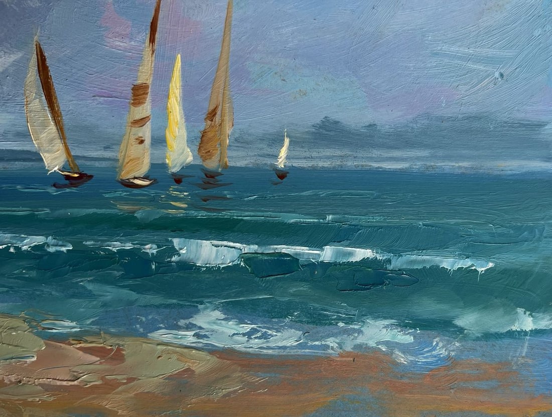 Oil painting Sailboats at sea Yuriy Suprunchuk - 4