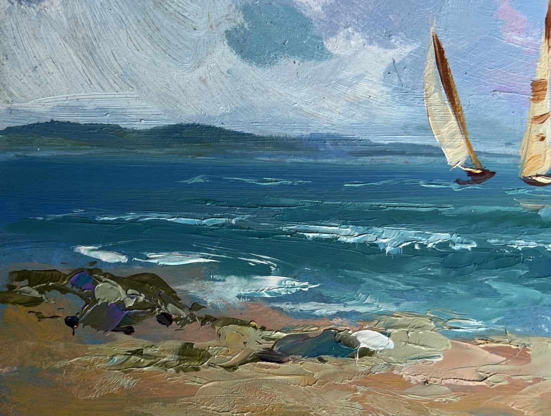Oil painting Sailboats at sea Yuriy Suprunchuk - 7