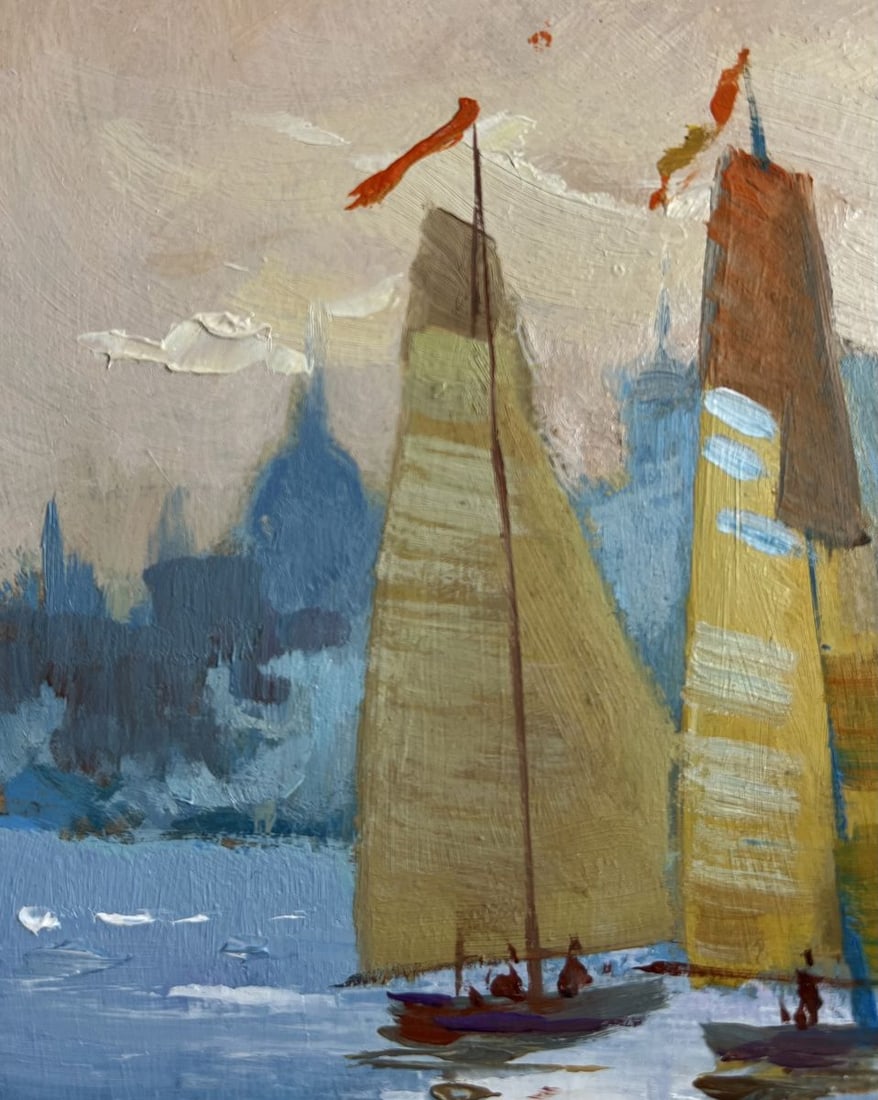 Oil painting Three sailboats in the evening Yuriy Suprunchuk - 5