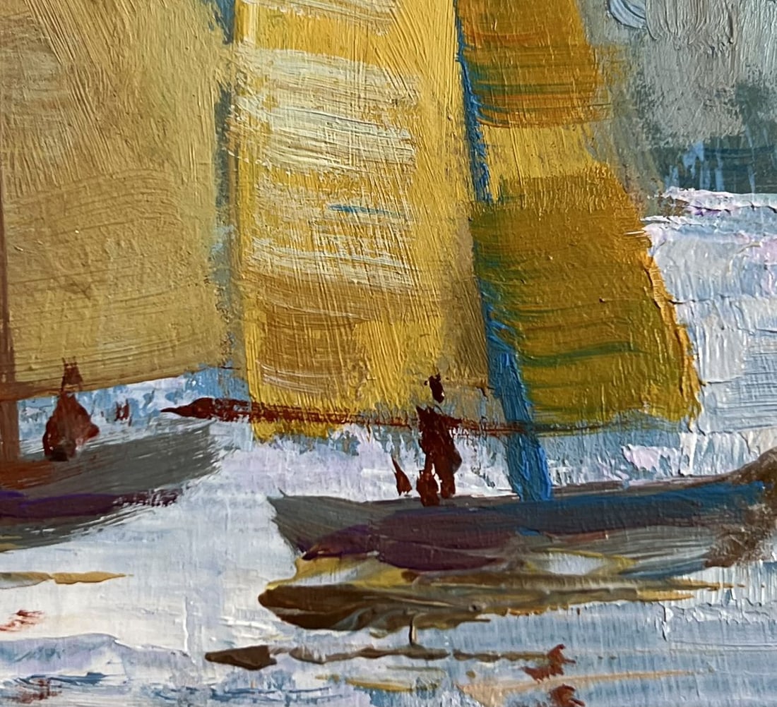 Oil painting Three sailboats in the evening Yuriy Suprunchuk - 8