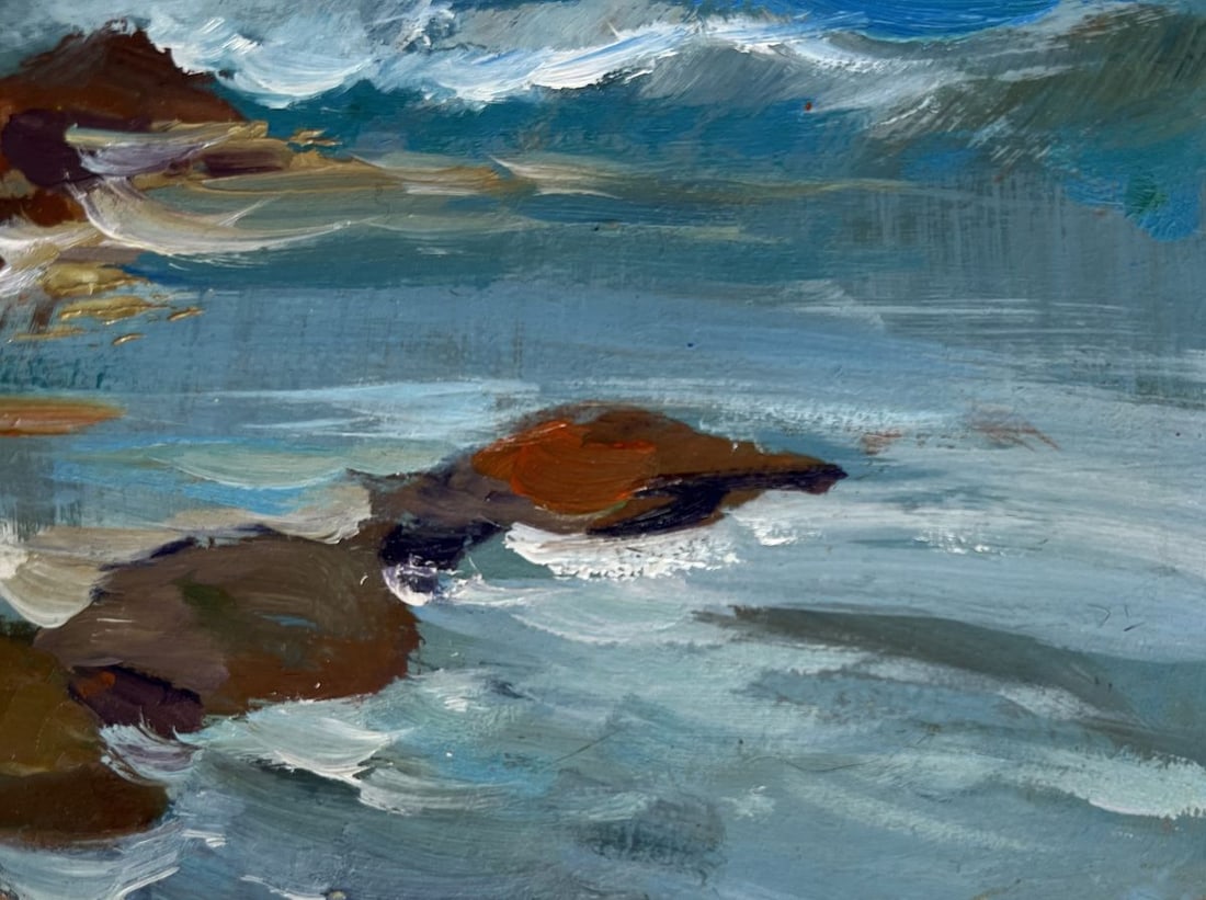 Oil painting The waves are hitting the rocks Yuriy Suprunchuk - 4