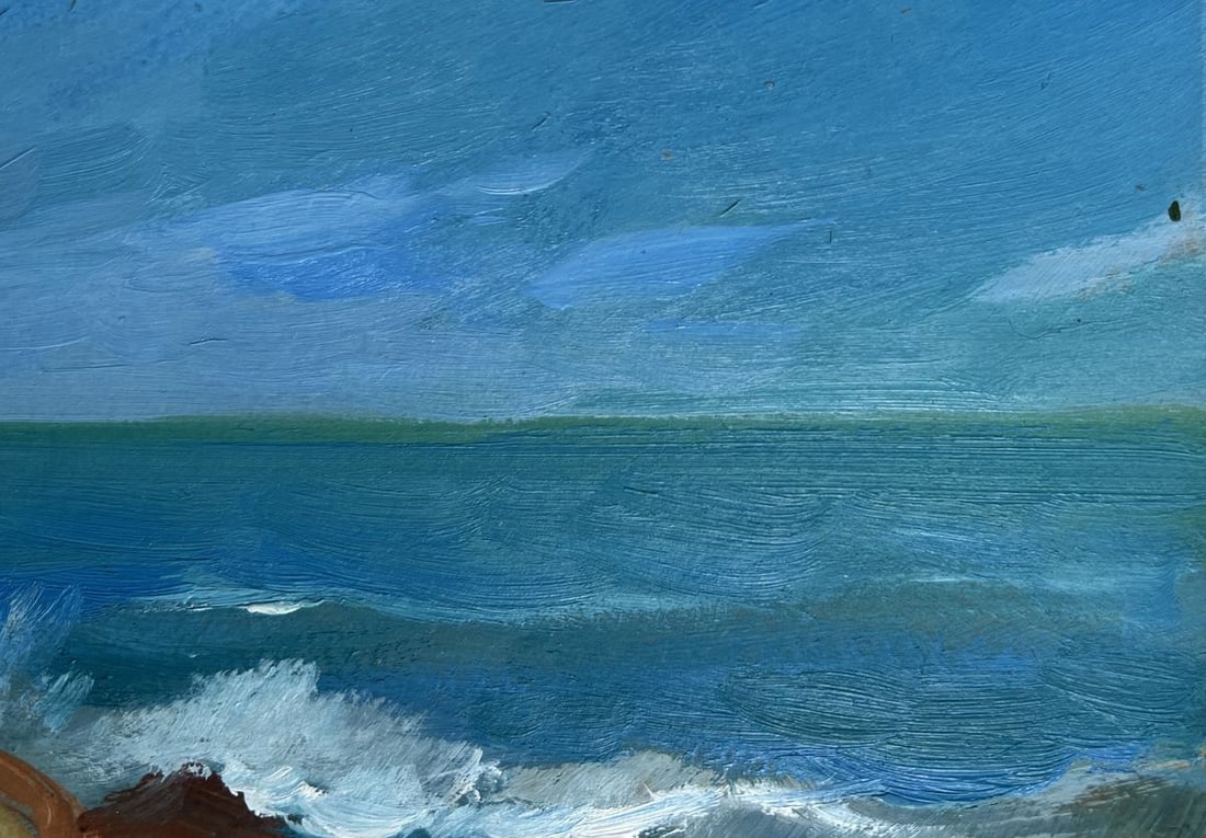 Oil painting The waves are hitting the rocks Yuriy Suprunchuk - 5