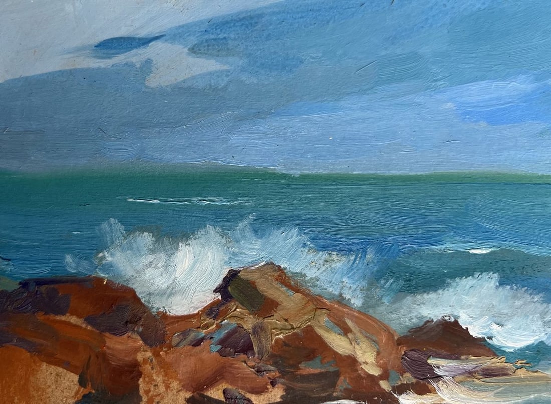 Oil painting The waves are hitting the rocks Yuriy Suprunchuk - 6