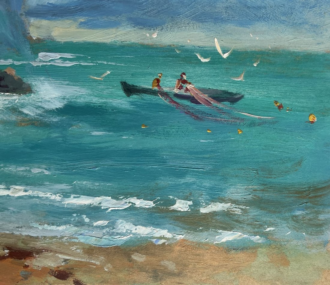 Oil painting Sailing to the shore on a boat Yuriy Suprunchuk - 7