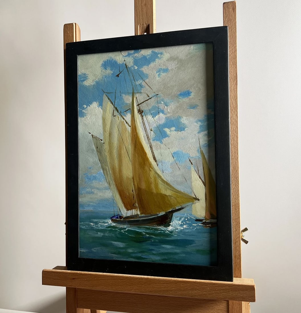 Oil painting Sailboats at sea Yuriy Suprunchuk - 2