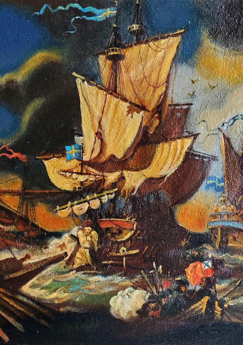 Oil painting Fights at sea Daniil Litvinov - 2