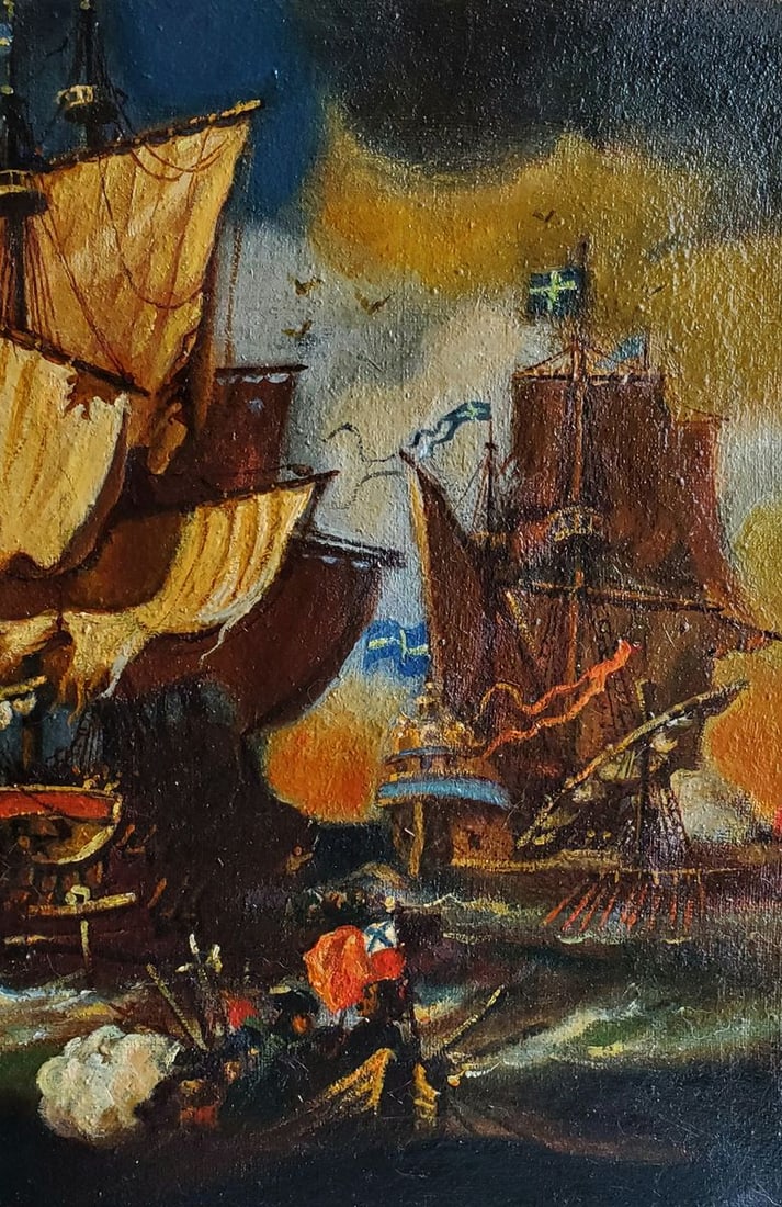 Oil painting Fights at sea Daniil Litvinov - 3