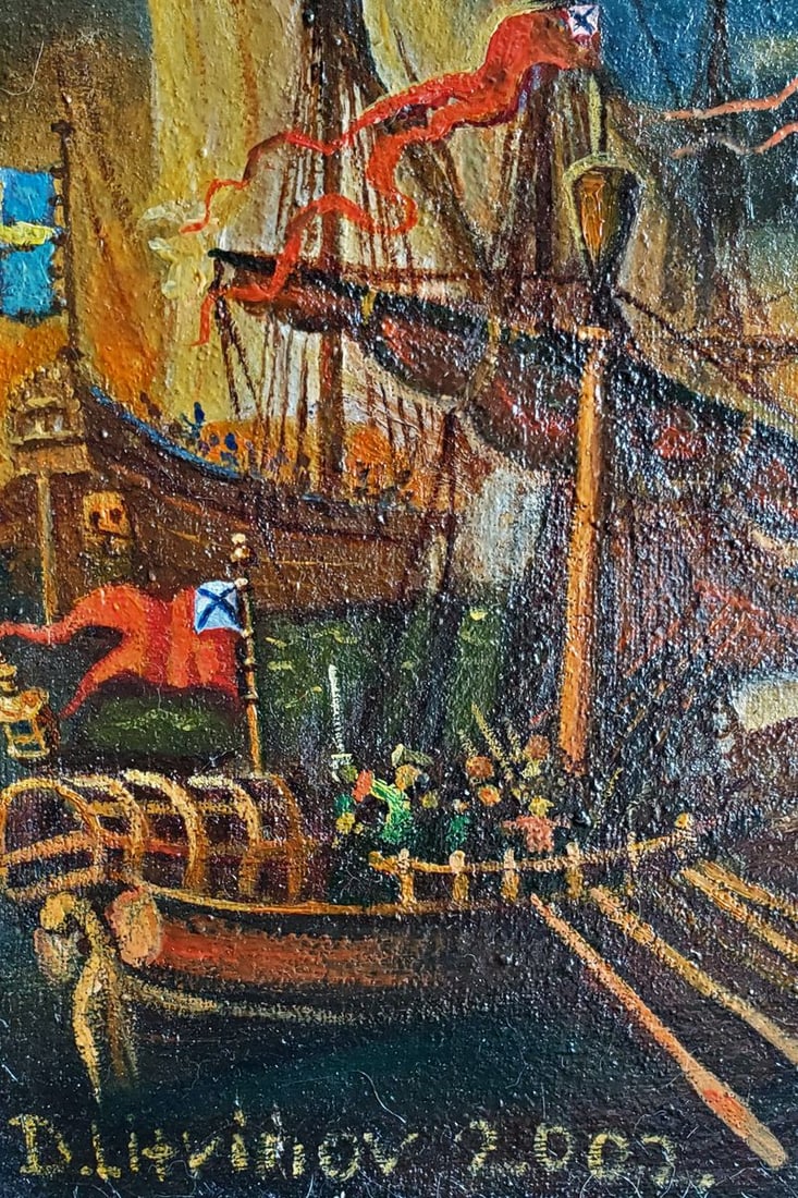 Oil painting Fights at sea Daniil Litvinov - 5