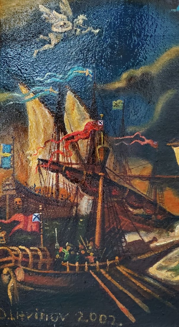 Oil painting Fights at sea Daniil Litvinov - 7