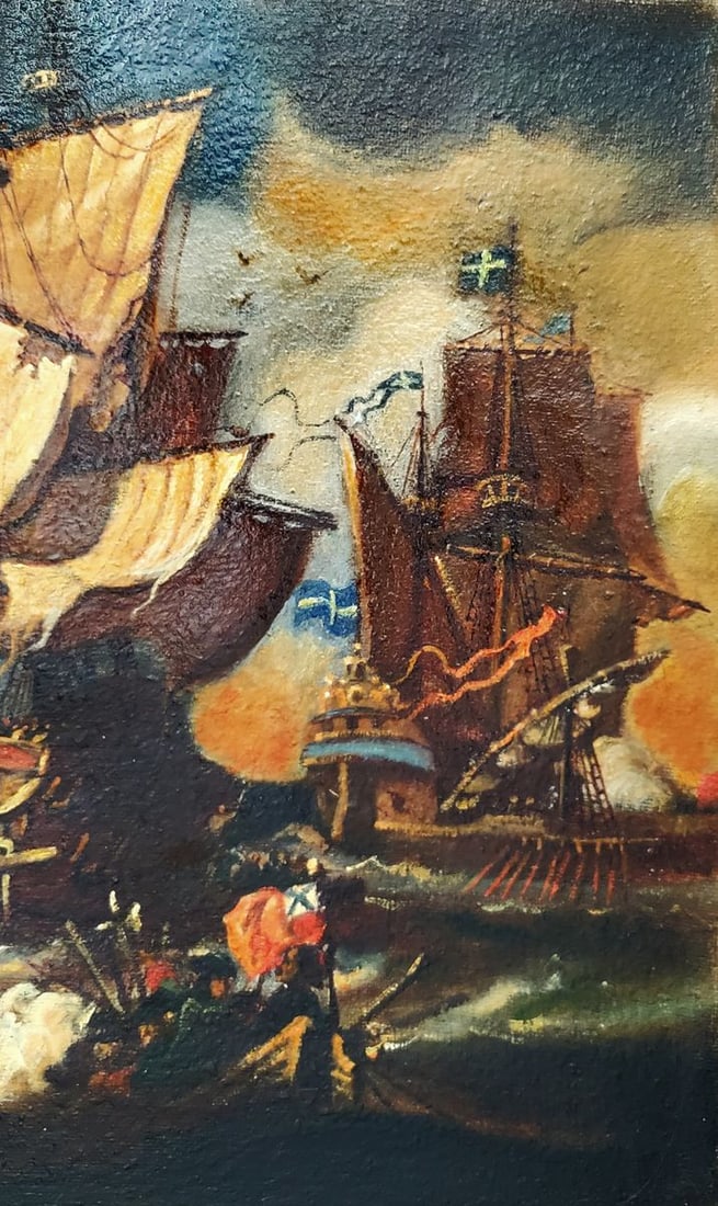 Oil painting Fights at sea Daniil Litvinov - 8