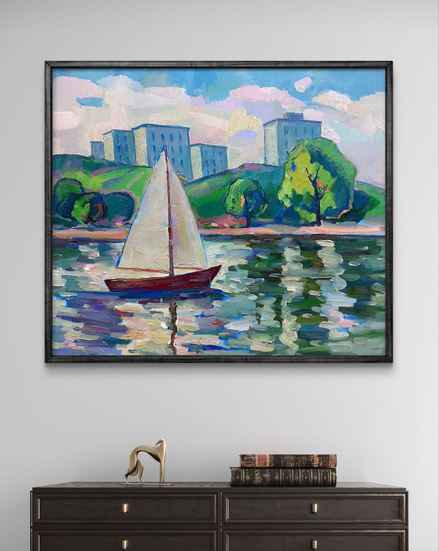 Oil painting Sails at sea Peter Tovpev - 3