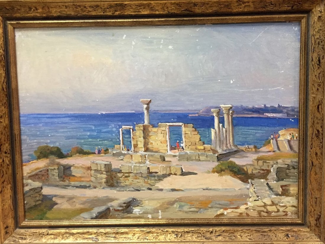 Oil painting Ruins of a building original picture painter: Title: Oil painting Ruins of a building original picture painter Description: Bag 7 *** ABOUT THIS PAINTING *** * TITLE: "Ruins of a building" * SIZE: 35x50 cm/'13.77x19.68 inches' * MEDIUM: oil,